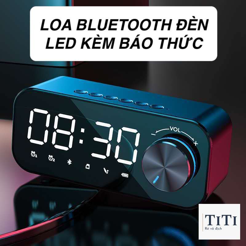 [FREESHIP] Loa bluetooth đèn led - đồng hồ báo thức mẫu đẹp B126