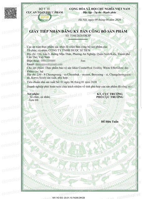 [Mã COS0303 giảm 8% đơn 250K] TRUYỀN TRẮNG DẠNG SỦI EFFERGLOW COSMEHEAL | BigBuy360 - bigbuy360.vn