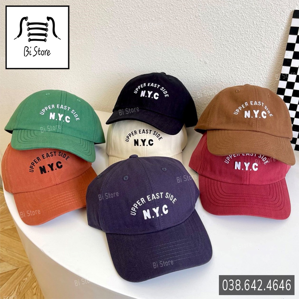 Mũ / nón lưỡi trai N.Y.C vải cao cấp kiểu dáng unisex dành cho nam và nữ, phong cách Hàn Quốc