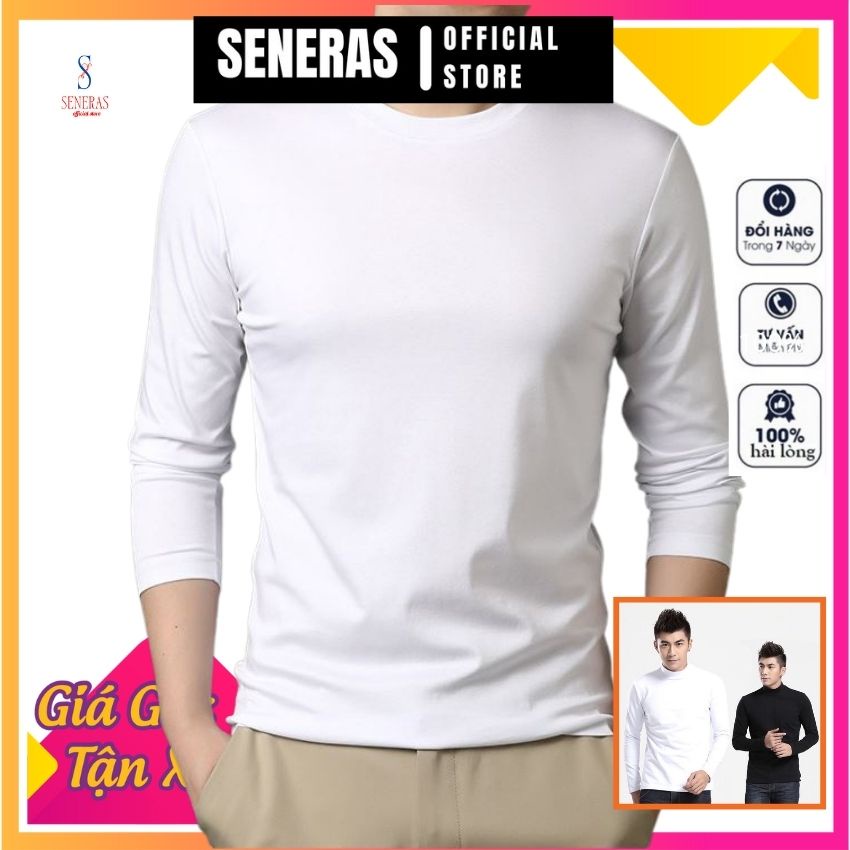 Áo giữ nhiệt nam lót thun nỉ ấm, dày, hàng đẹp cổ cao, co giãn, ôm người, đủ màu -Seneras Official Store
