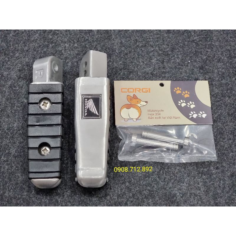 Bộ gác chân nhôm tem cánh chim gắn xe yamaha và honda