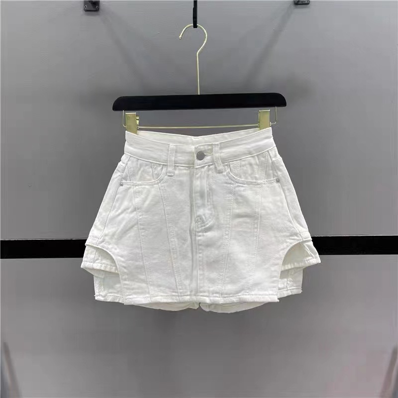 Hàng Có Sẵn Quần Short Jean Giả Váy Dáng Chữ A Lưng Cao Thời Trang Xuân Hè Màu Hồng Phong Cách Mới Dành Cho Bạn Nữ