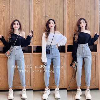 ☢️ baggy jeans lưng cao 2 nút 2 túi đắp