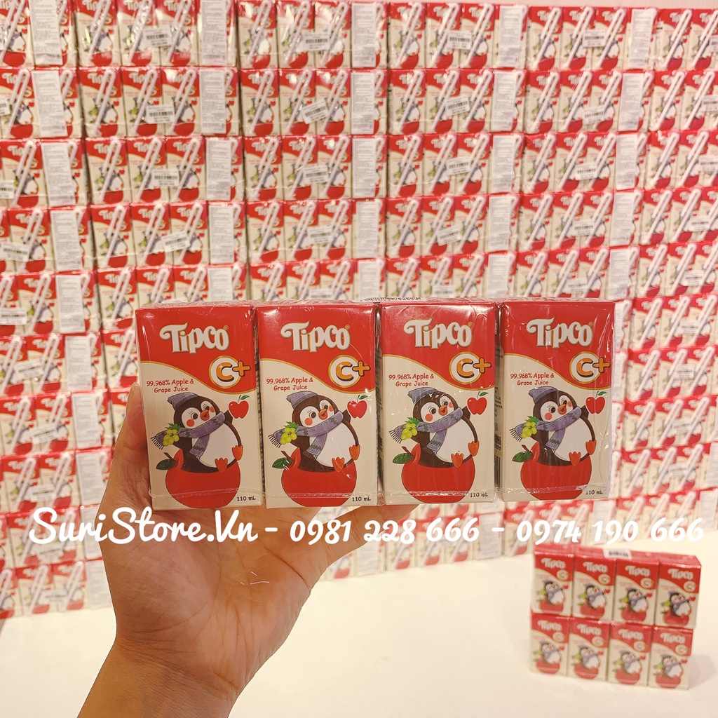 Sữa Tipco C+ 110ml - vị táo (4hộp/lốc)