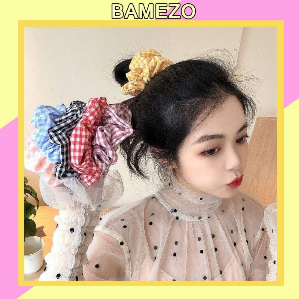 Dây buộc tóc Bamezo chất vải scrunchies phong cách bánh bèo SC01