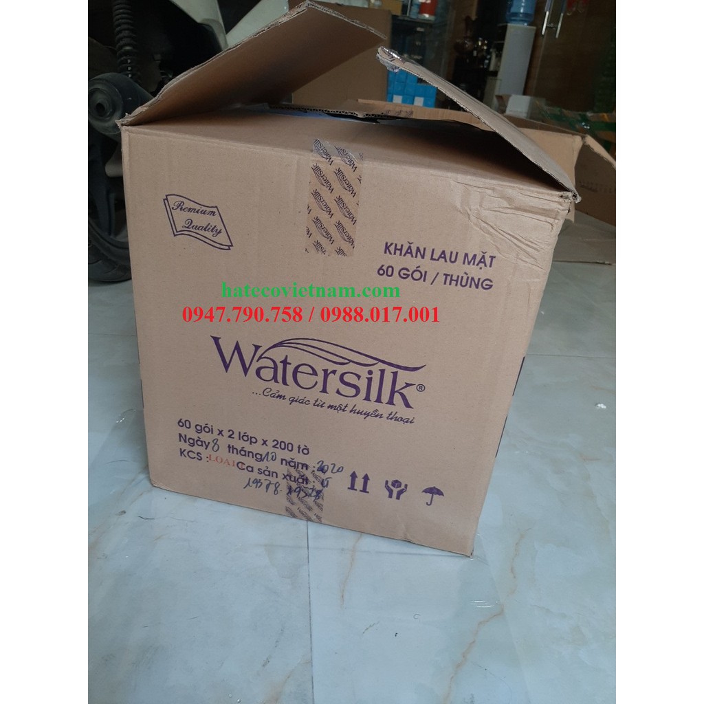 Khăn rút Watersilk 200 tờ x 2 lớp (combo 3 gói) - Khăn giấy ăn (chính hãng)