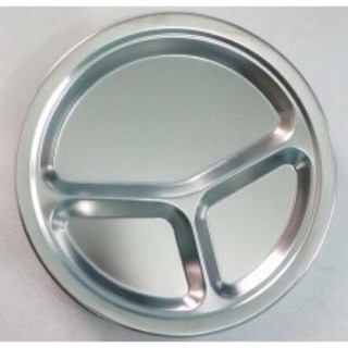 Khay cơm phần inox tròn chia 3 ngăn 26cm