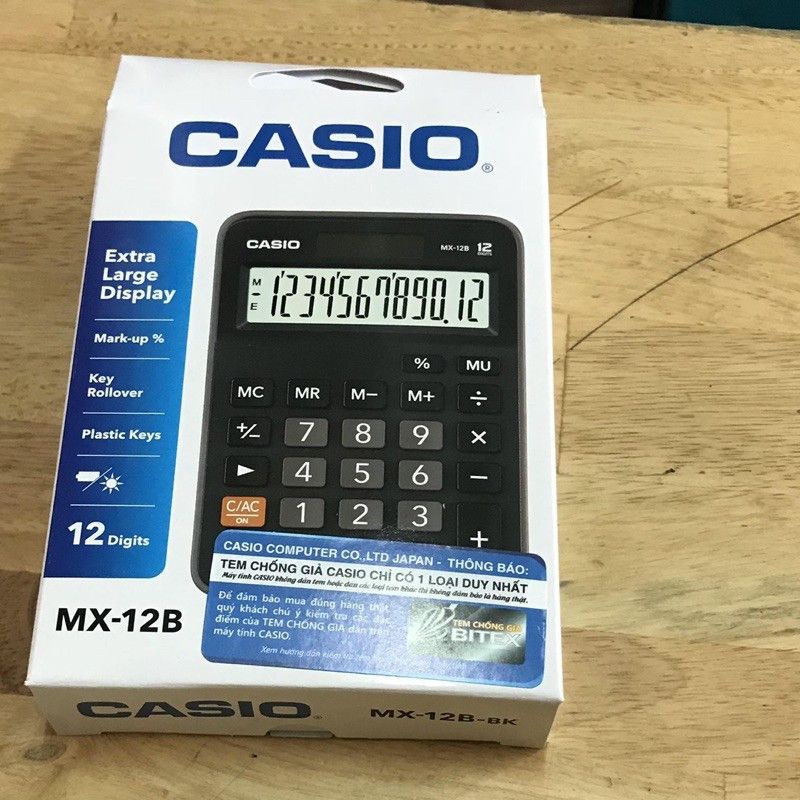 MÁY TÍNH CẦM TAY CASIO MX-12B-MÁY TÍNH CẦM TAY VĂN PHÒNG