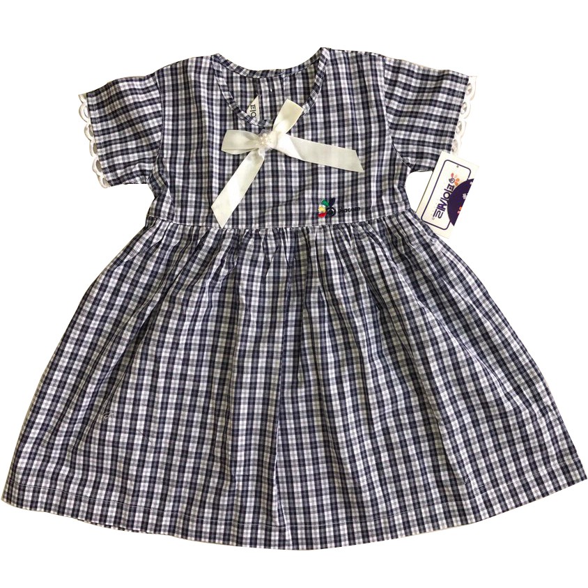 Đầm vải kate caro xuất Hàn cho bé gái 5-15T D695