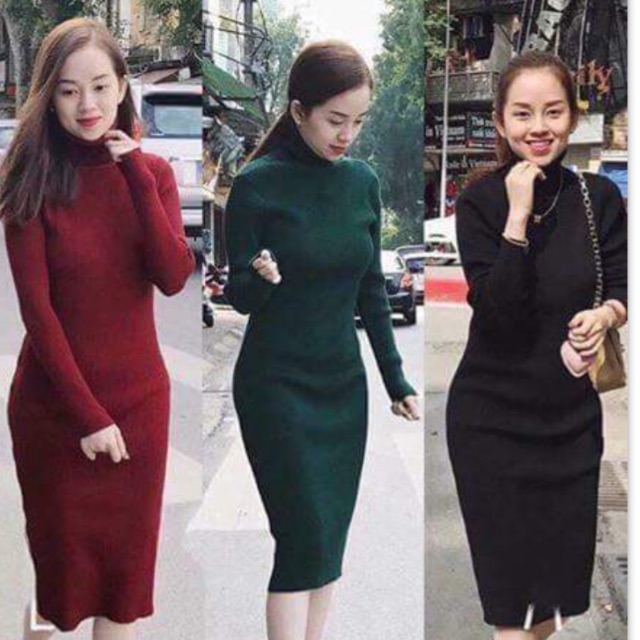 Váy len body