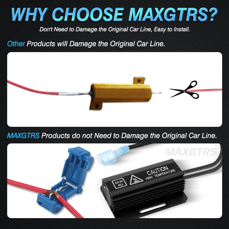 Set 2 điện trở đèn led xi nhan Maxgtrs 50w 6ω cao cấp bền bỉ dành cho xe hơi