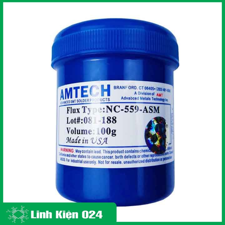 Mỡ hàn Amtech mỡ trắng lọ màu xanh loại to 100g