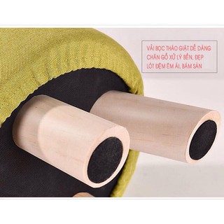 [UP SALE] Ghế Đôn Chân Gỗ Cao Cấp