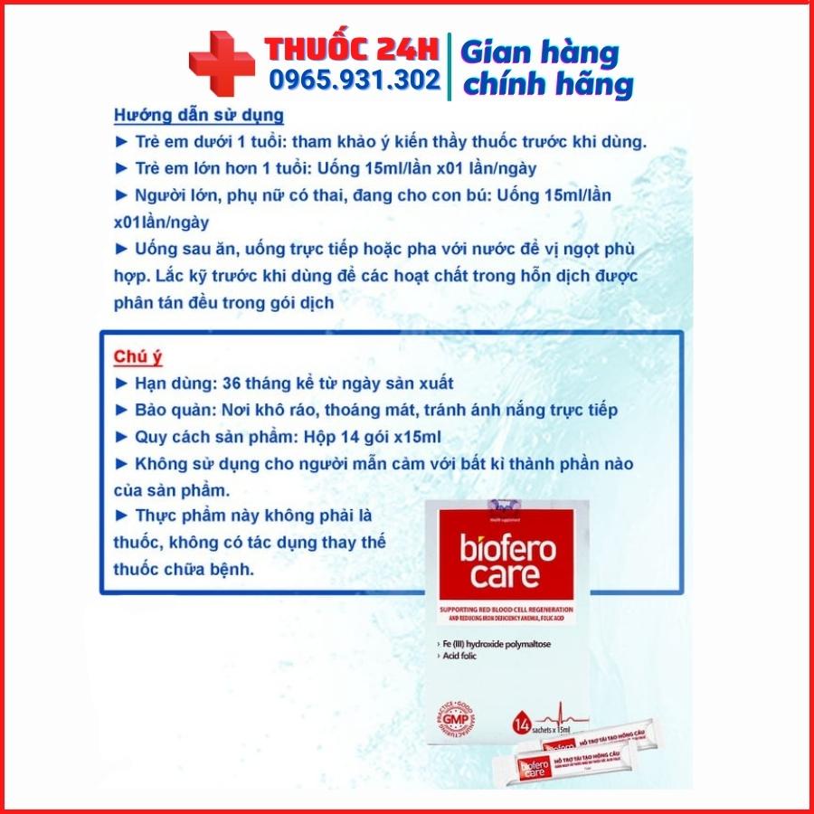 ✅ BIOFERO CARE - Hỗ trợ tái tạo hồng cầu và giảm tình trạng thiếu máu do thiếu sắt, acid folic