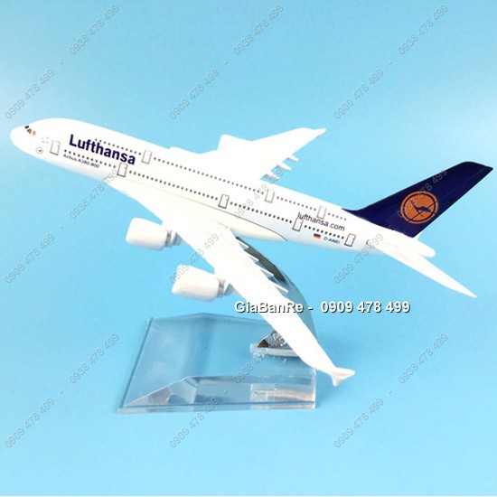 Mô Hình Máy Bay Kim Loại Lufthansa Đức -  16cm Kèm Đế - 8958