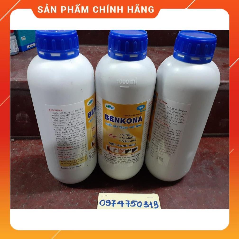 Benkona -Thuốc đặc trị vi khuẩn, vi rút chai 1 lít.