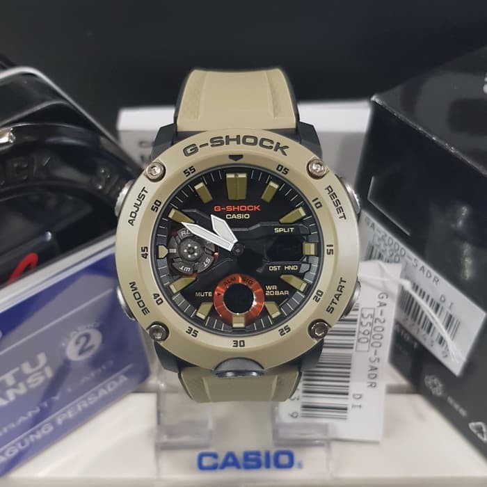 Đồng hồ nam Casio G-SHOCK GA-2000-5ADR – Chính hãng - NAM – QUARTZ (PIN) – DÂY CAO SU