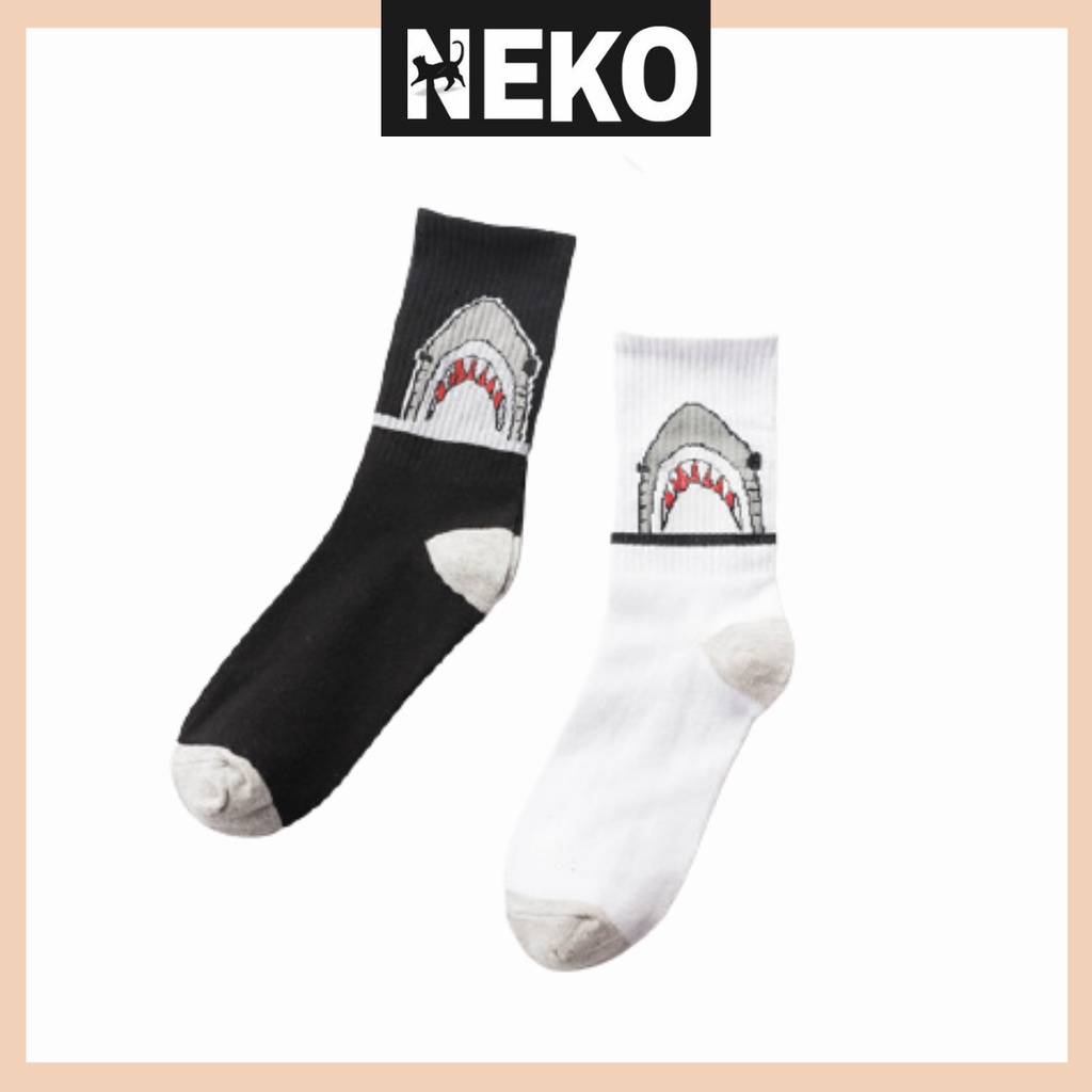 Vớ cao cổ unisex cá mập, tất bắp chân shark ulzzang cá tính NEKO