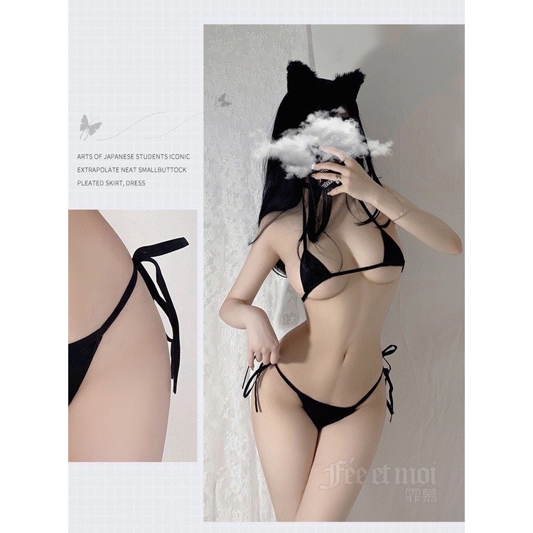 Bk061 -  Bộ đồ lót lọt khe thun su quyến rũ cho nữ DƯỚI 60 KG -KELLYWANG
