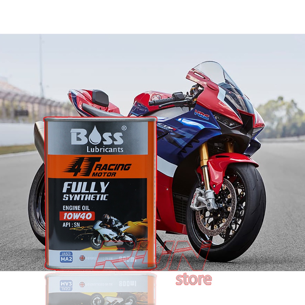 Nhớt Tổng Hợp Nhập Khẩu cao cấp BOSS RACING MOTOR 4T 10W40 MA2 - 800Mml - Fully Synthetic LUBRICANTS