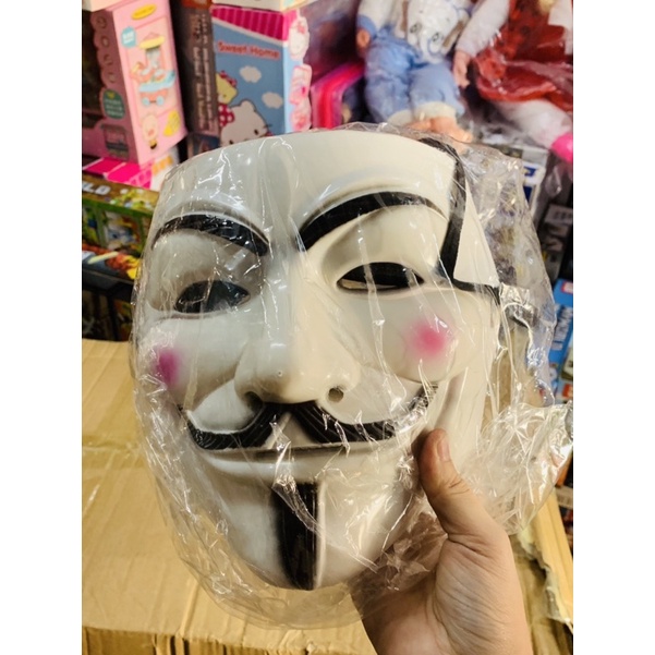 Mặt Nạ Hacker Màu Trắng Hoá Trang Anonymous Halloween 👻 🎃