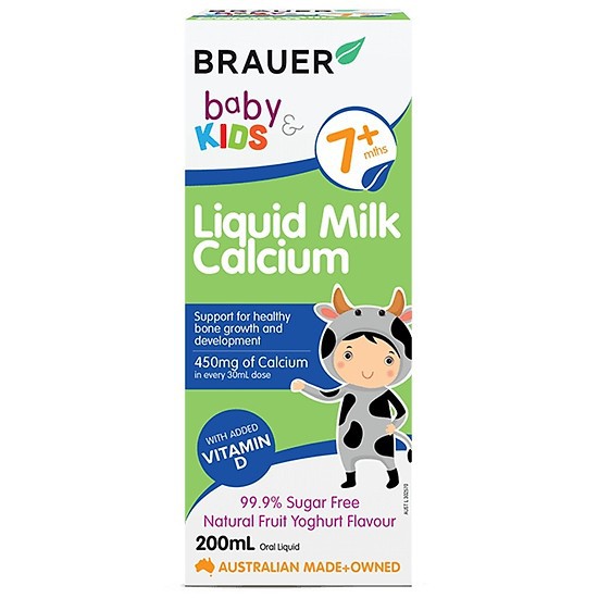 Canxi Brauer Liquid Milk Calcium dạng lỏng (200ml) cho trẻ 7 tháng trở lên