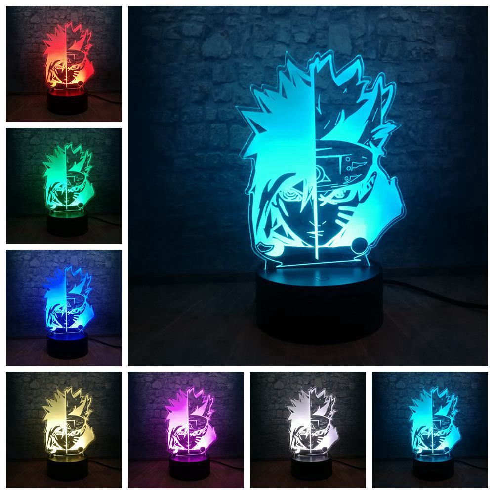 Đèn Led Ngủ Hình Naruto Uzumaki Team 7 Sasuke Kakashi Hatake Itachi Uchiha 3d