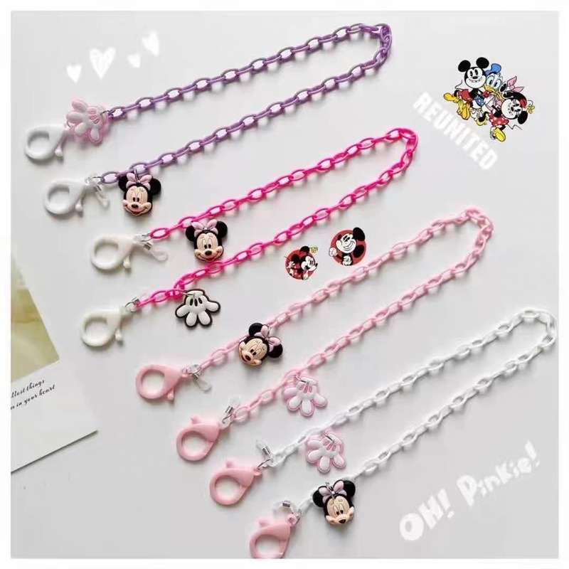 Dây đeo khẩu trang phối charm cute mickey