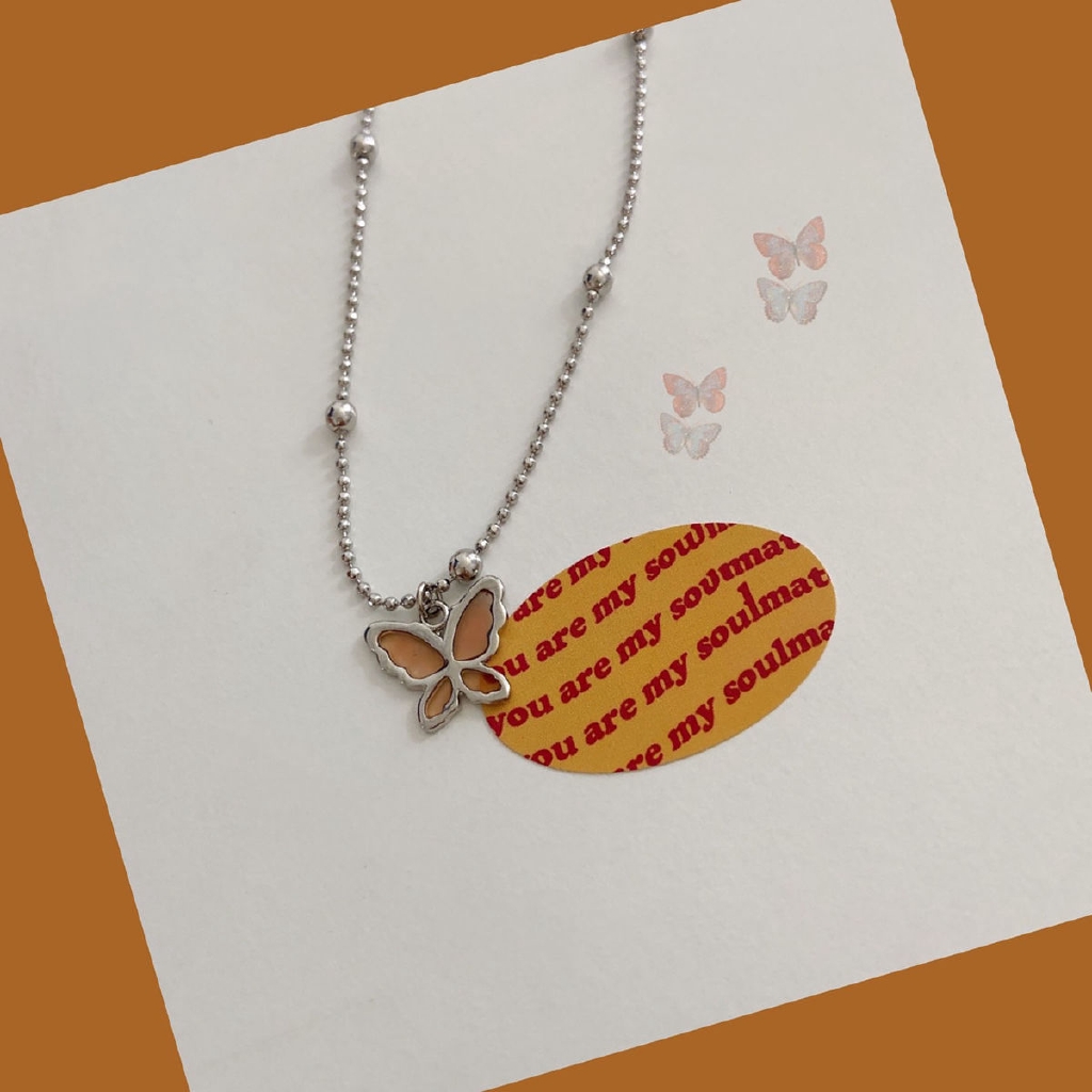 Dây Chuyền Mặt Hình Bướm Trong Suốt Phong Cách Hàn Quốc 22478