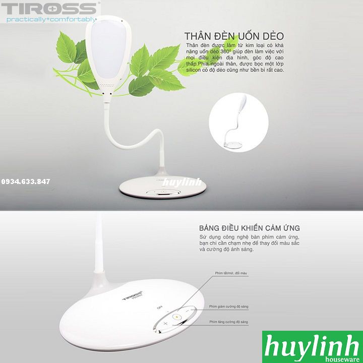 Freeship Đèn bàn LED chống cận Tiross TS1802