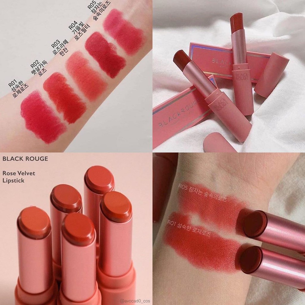 (auth 100% )Son thỏi lì Black Rouge Rose Velvet Lipstick hàn quốc - cosmetic999