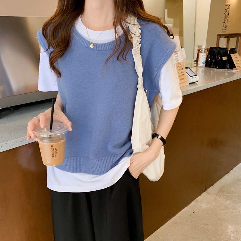 Áo khoác dệt kim sát nách dáng ngắn nhiều màu sắc dễ thương | BigBuy360 - bigbuy360.vn