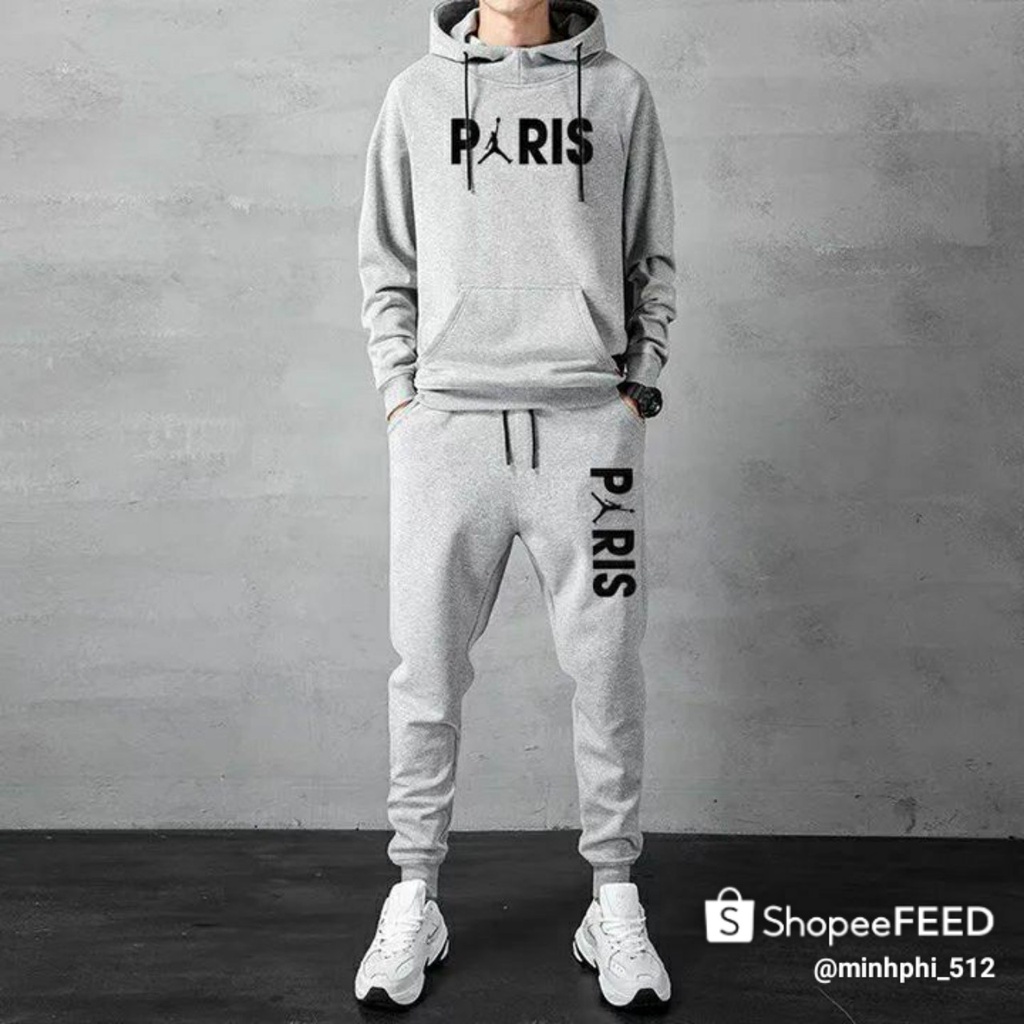 Bộ Nỉ Nam - Đồ bộ nam thể thao Neymar cao cấp thu đông - Set đồ bộ nam mặc nhà chất nỉ có mũ dài tay hot