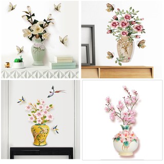 Tranh 3D dán tường, DECAL trang trí, Miếng dán hình bình hoa