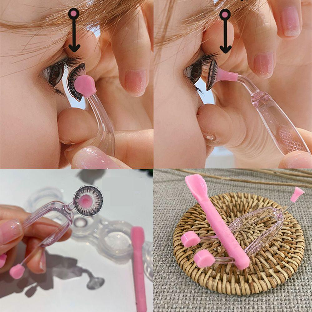 BEBETTERM Bộ Dụng Cụ Nhíp + Hộp Đựng Kính Áp Tròng Trong Suốt Tiện Dụng