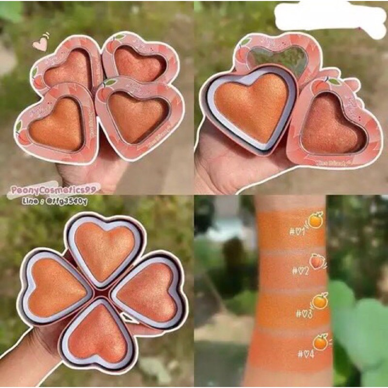 Phấn má hồng và phấn bắt sáng 2 in 1 Kiss Beauty Heart Blusher 83156 | BigBuy360 - bigbuy360.vn