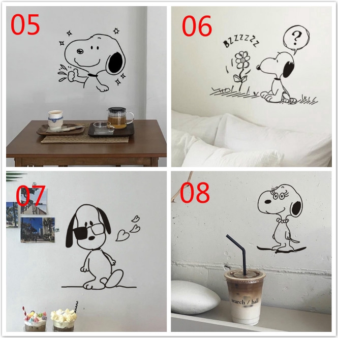 Miếng Dán Trang Trí Tường / Cửa Sổ Họa Tiết Hoạt Hình Snoopy Đáng Yêu