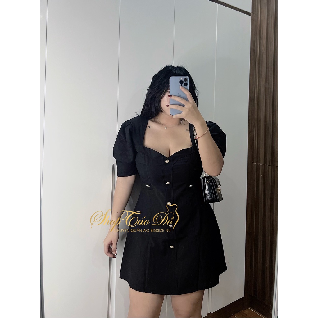 Đầm nút tay phồng sang chảnh siêu hot D35  🍎🍎🍎