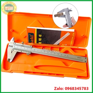 Thước cặp cơ khí inox 0-150mm asaki ak-0120, độ chính xác cao, thước kẹp cơ asaki