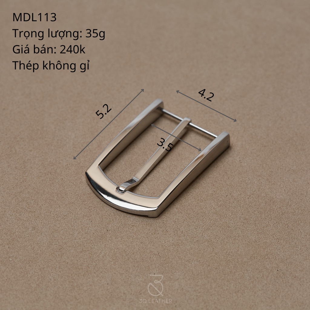 Mặt dây lưng Nam Nữ màu Bạc, mã MDL113, size 35mm, chất liệu thép không gỉ, mặt thắt lưng nam