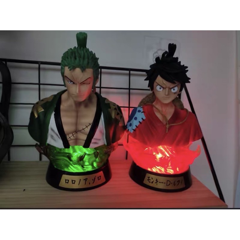 Mô hình tượng bán thân Zoro Wano CÓ đèn điều khiển 16cm