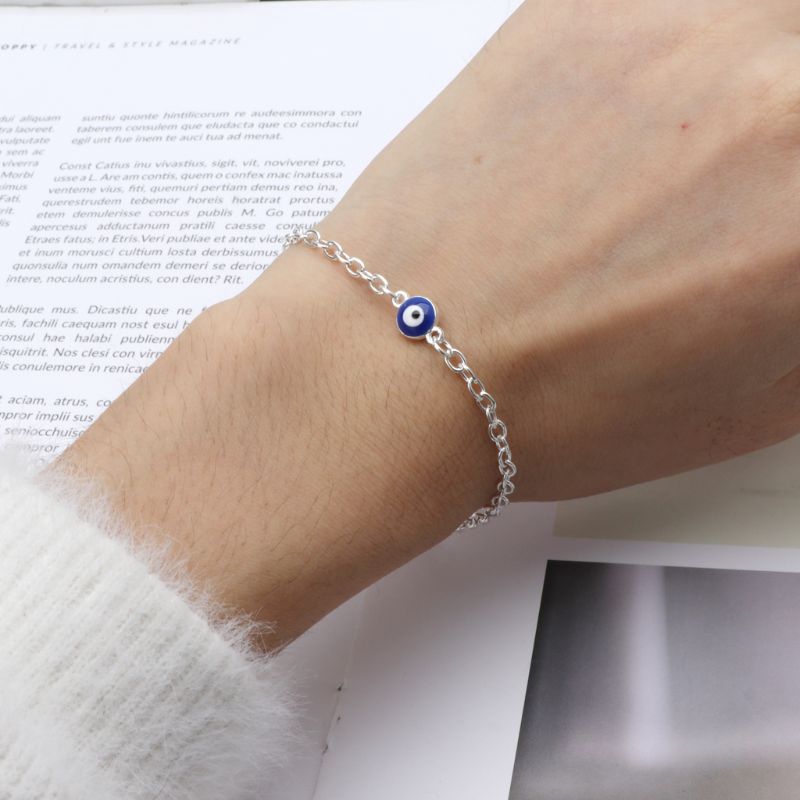 Lắc chân/ lắc tay họa tiết con mắt xanh dương độc đáo