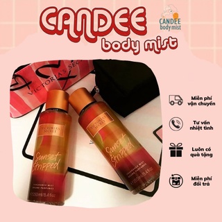 Body mist xịt thơm Victoria’s Secret 250ml 𝐒𝐮𝐧𝐬𝐞𝐭 𝐒𝐭𝐫𝐢𝐩𝐩𝐞𝐝