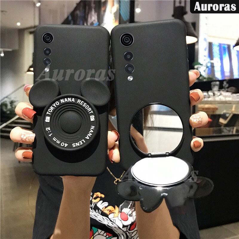 Ốp Điện Thoại Mềm Có Giá Đỡ Và Gương Trang Điểm Cho LG Velvet 5G V50 ThinQ G8 ThinQ V60