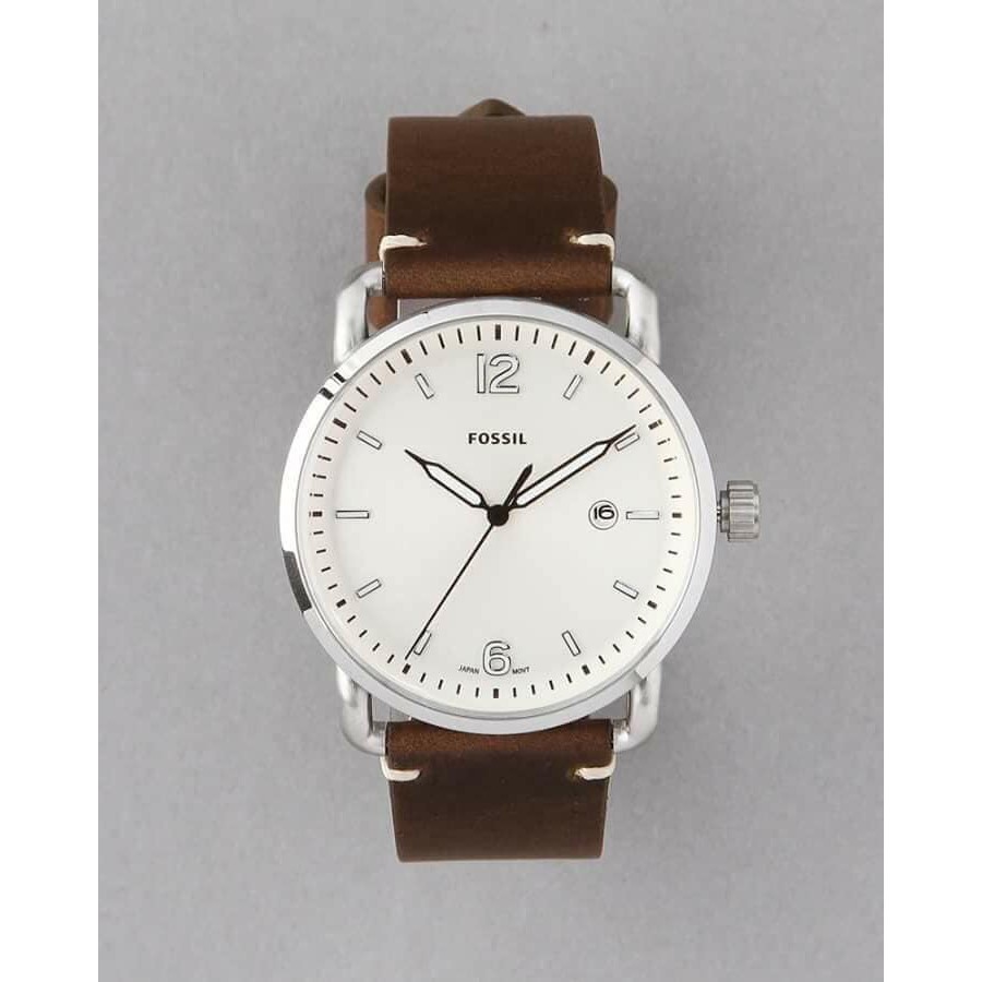 ĐỒNG HỒ NAM FOSSIL COMMUTER FS5275 , MẶT TRẮNG DÂY DA NÂU , SIZE 42MM , FULLBOX