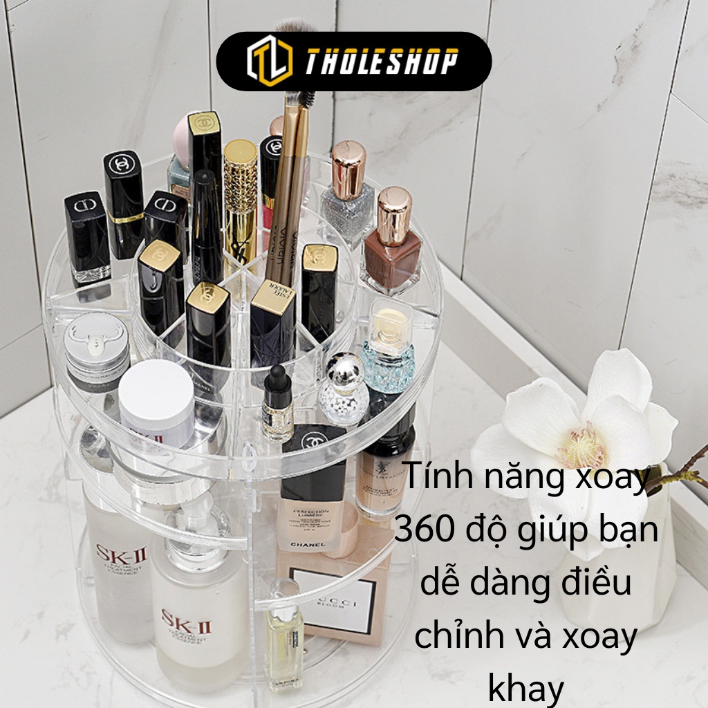 Kệ Đựng Mũ Phẩm - Khay Để Đồ Trang Điểm, Trang Sức Trụ Xoay 360 Độ, Nhiều Ngăn 9241