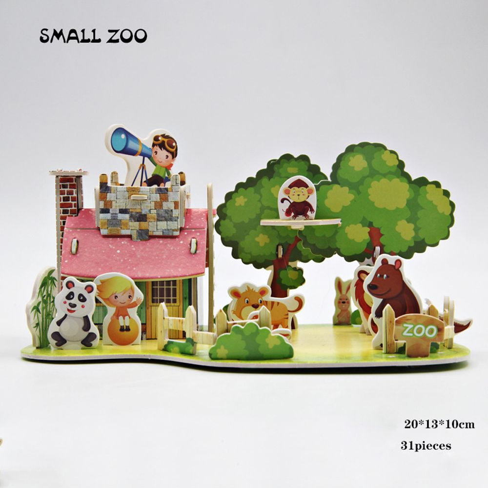LANFY Children Gift House Villa Building Model Model Toy Educational Toys 3D Stereo Puzzle Puzzle Cartoon Puzzles Children Early Learning Creativity Kids Farm Zoo Puzzle
