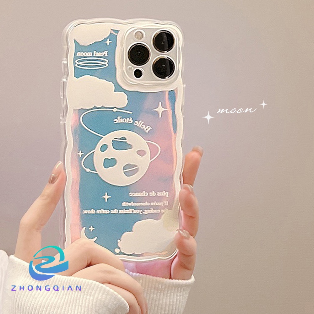 Ốp Điện Thoại TPU Mềm Trong Suốt Chống Sốc Viền Lượn Sóng Màu laser Cho iPhone 11 12 13 Pro max mini XS max xr 7 8 se2020 plus
