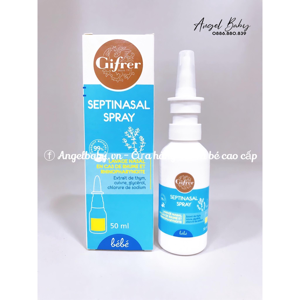 Fysoline - Nước Muối Kháng Khuẩn Gifrer Dạng Xịt Pháp 50ml dung dịch rửa mũi thảo dược an toàn