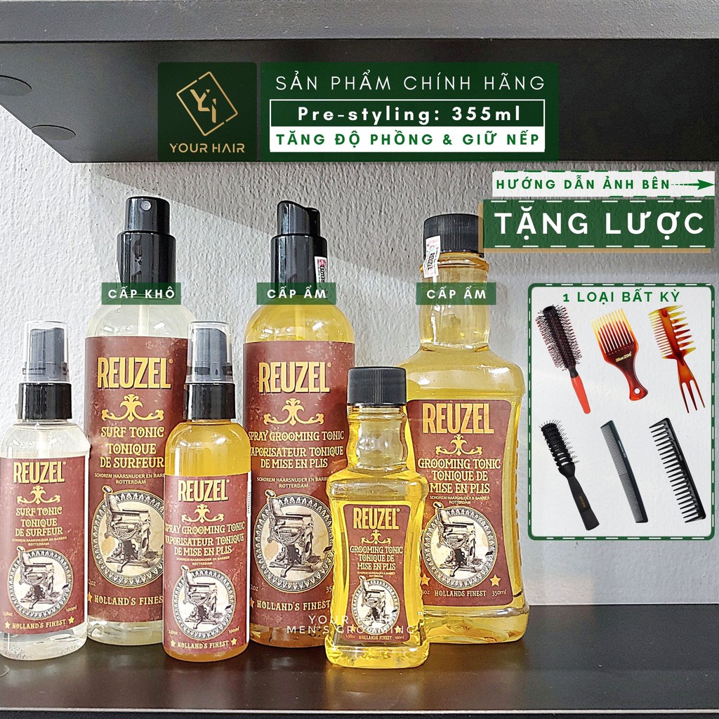 [Tặng Lược] Chai dưỡng tăng độ phồng tóc Reuzel Grooming Tonic - Surf Tonic - 350ml - Chính hãng bản mới nhất